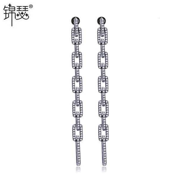 

jewelry charm stud korean popular long tail simple chain earrings, Golden