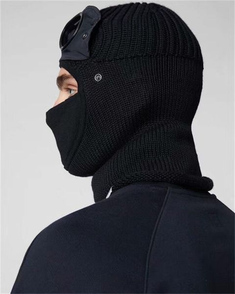 

two lens windbreak hood beanies outdoor cotton knitted windproof men face mask casual male skull caps hats black grey army green high qualit