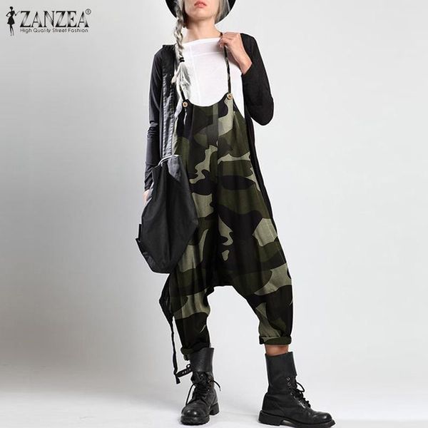 

fashion camouflage overalls summer spaghetti straps jumpsuits women casual suspender rompers drop crotch playsuits women's &, Black;white