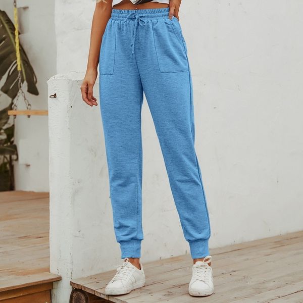 

spring autumn retro pocket sports high-waisted women's wear trousers full length loose sweatpants women baggy womens black pants 210514, Black;white