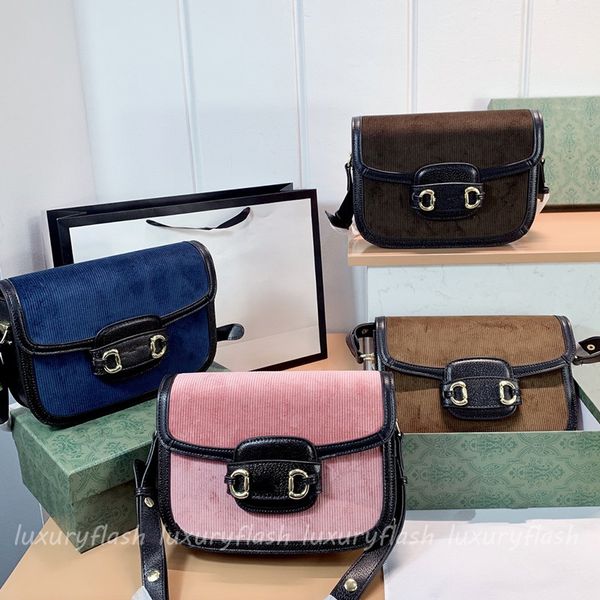 

all-match retro printed saddle bag classic exquisite buckle and brown groove design 2021 luxury designer ladies fashion shoulder bag wholesa