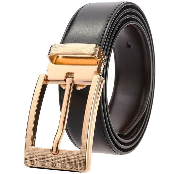 

belts male cow genuine leather luxury strap for men fashion classice vintage pin buckle mens belt ceinture homm, Black;brown
