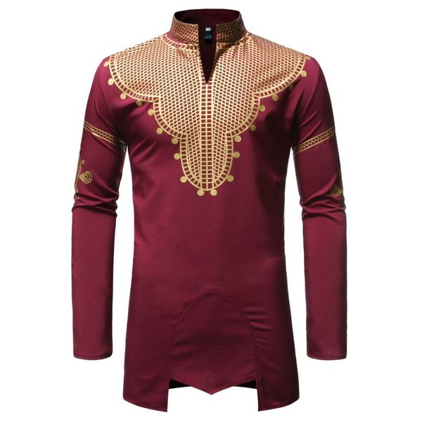

brown primitive tribal pattern men's african big compress long-sleeved t-shirt fashion novelty luxury comfortable light breathable, White;black