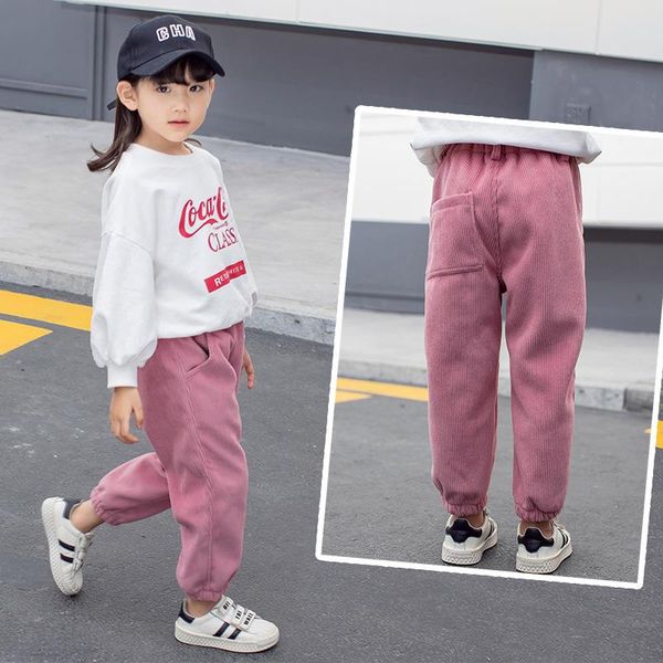 

v-tree 2-8t children's pants corduroy warmth trousers kids thicken plus velvet casual 2021 brand autumn and winter, Blue
