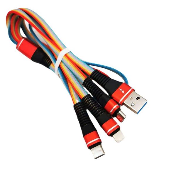 1,2 m 3 in 1 Multi-Schnellladegerät USB-Kabel-Ladegerät für Xiaomi Samsung Android-Handy-Ladekabel