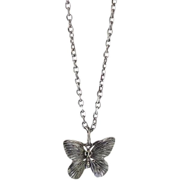 RAF SIMONSARCHIVEREDUX ciondolo a farfalla retrò placcato in argento con accessori dallo stile semplice e versatile per uomo donna