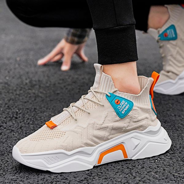 

men sneakers platform casual shoes for man fabric non leather fashion solid colors comfort new youth tide shoes designer outdoor