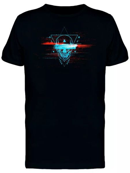 

grunge skull digital glitch men's tee -image by shutterstock, White;black