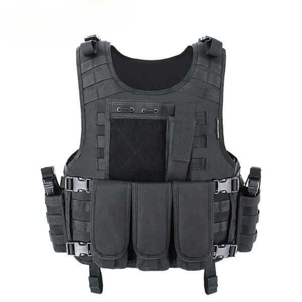 

tactical military vest molle combat assault plate carrier for paintball men's vests, Black;white