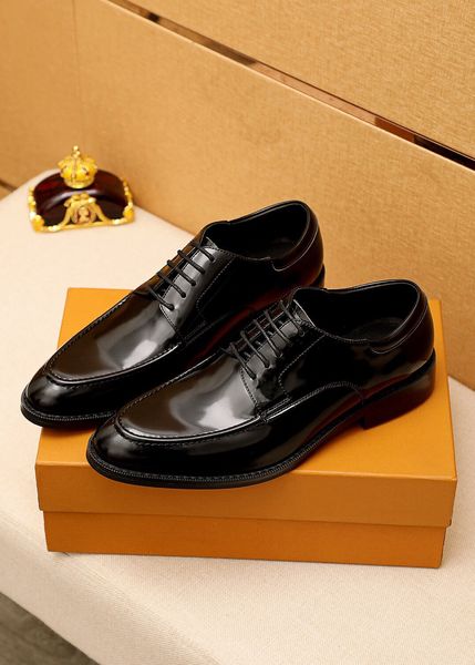 

male formal wedding dress shoes for gentle men classic business oxfords men's brand fashion genuine leather flats size 38-45, Black