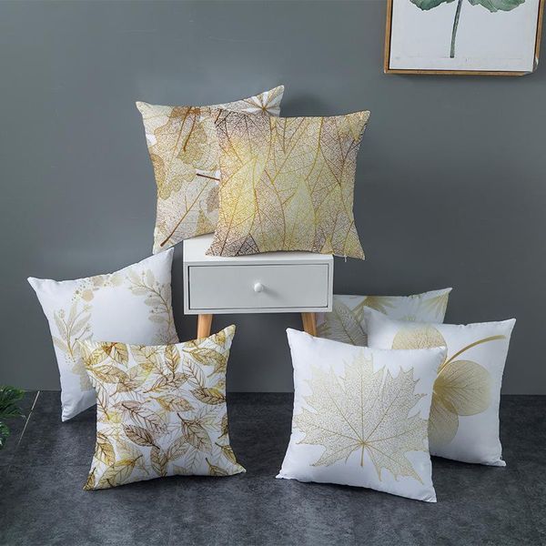 

cushion/decorative pillow pillowcases gold leaves 16 patterns printed microfiber throw cushion cover for sofa/office/bedroom home decor 45*4