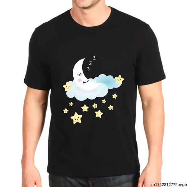

men's t-shirts moon and stars magic t shirt, White;black