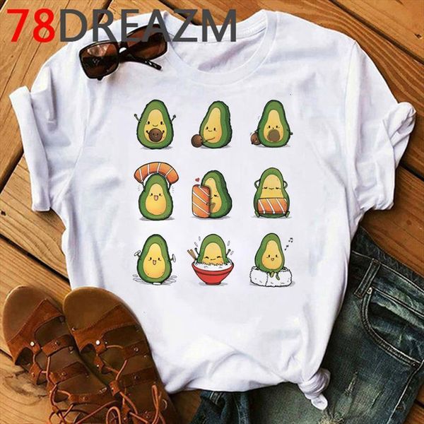 

kawaii avocado men summer mens t shirts plus size style graphic vogue funny cartoon short sleeve female, White;black