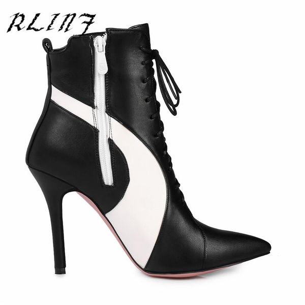 

boots rlinf european and american style stiletto high heel women's booties, Black