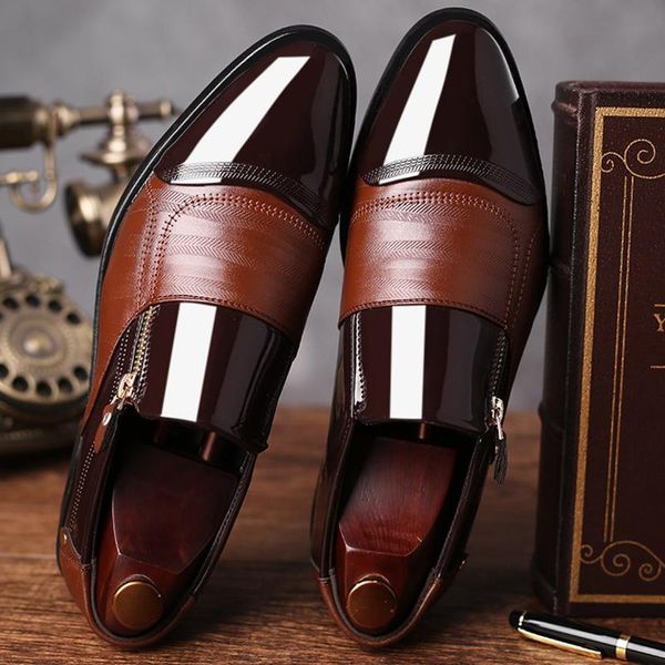 

dress shoes reetene big size 38-48 men's classic business formal wedding for men comfort office, Black