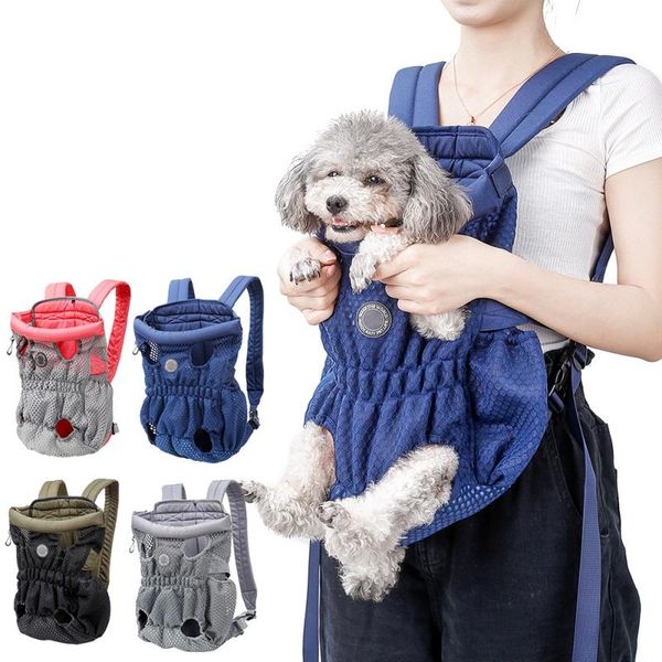 

outdoor pet dog carrier bag double shoulder portable travel backpack front mesh go out products car seat covers