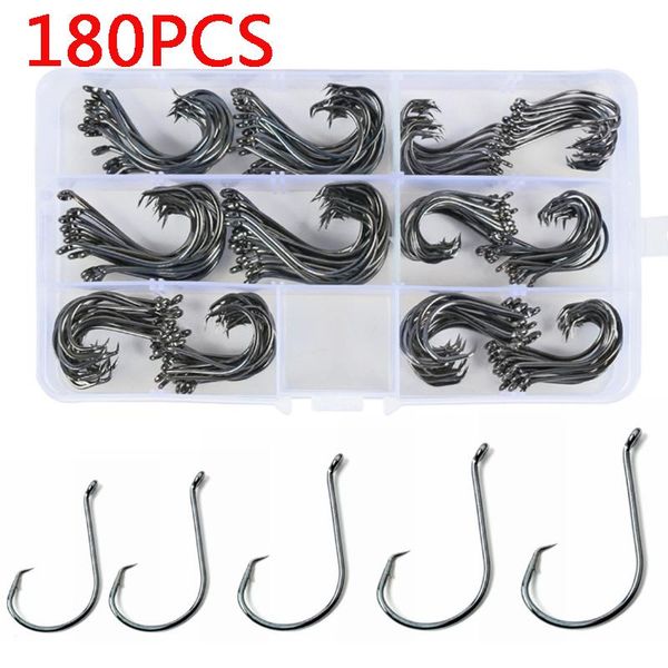 

150pcs/lot barbed high carbon fishing hook single carp catfish anzol peche japan tackle jig fishhook hooks