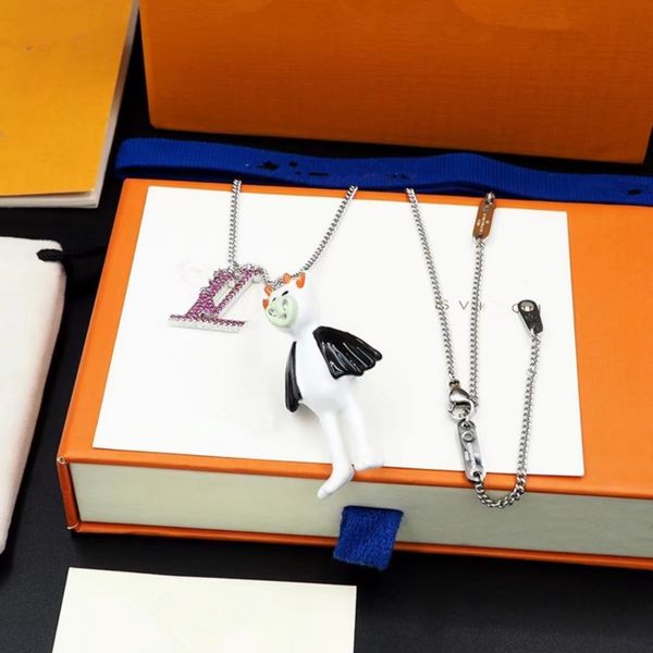 

latest launch french masters designed luxury jewelry necklace men's and women's fantasy characters series festival gift, Silver