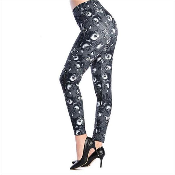 

push up pencil pants fake womens legging pocket butterfly print pattern milk silk spring summer autumn fashion jeggings, Black