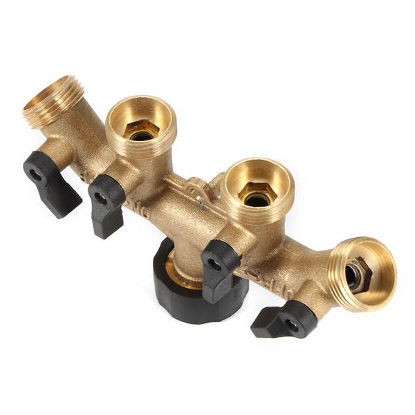 

watering equipments 4-way brass plastic garden hose splitter y-type connector distributor for outdoor tap and faucet