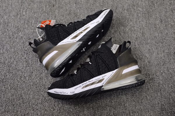 

basketball shoes lebrons 18s x black white mens sports sneakers cushion midsole woven tpu material three airbags on the tongue size40-46 ins