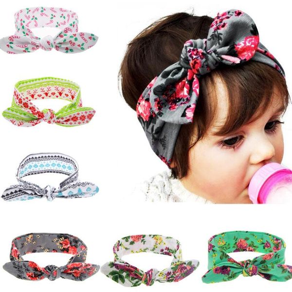 

hair accessories 30pcs christmas day elastic print knitting fabric headbands bowknot for baby girls hairbands headwear, Slivery;white