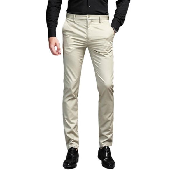 

men's suits & blazers mens suit pants men dress straight business formal office work classic black bluetrouser iron-free, White;black