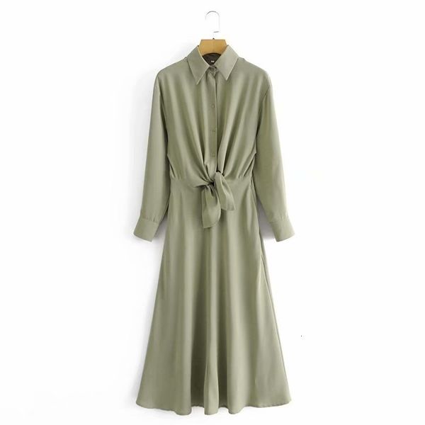 

women's t-shirt elegant women green bow longdress 2021 fashion ladies solid elastic high waist dress sweet female chic button shir, White