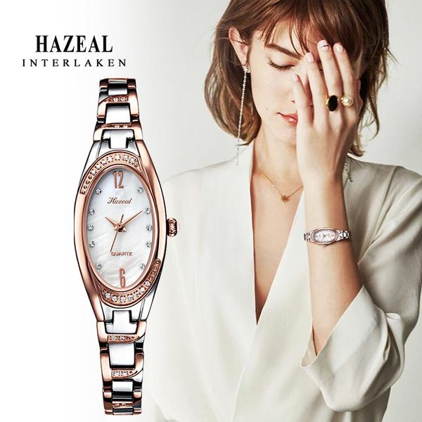 

wristwatches hazeal japan quartz women's watch fashion female wristwatch switzerland waterproof women bracelet, Slivery;brown