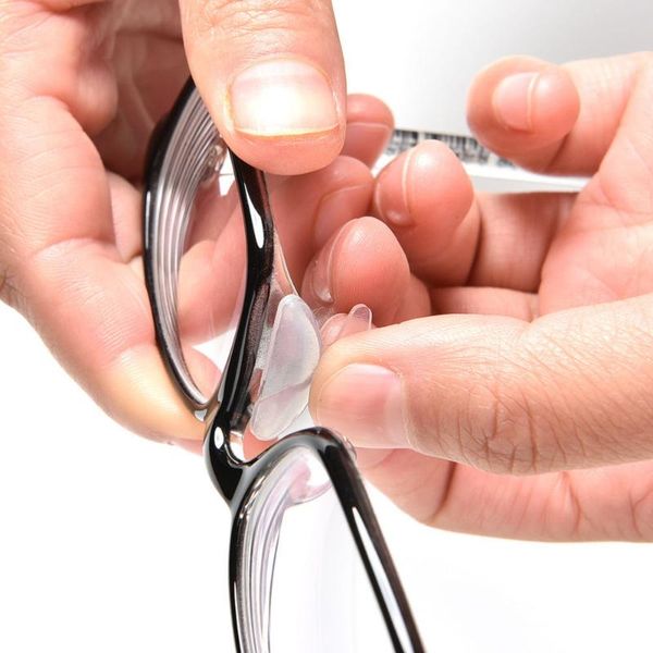 

sunglasses frames 5pairs glasses nose pads adhesive silicone non-slip clear, bla thin nosepads for eyeglasses, Silver