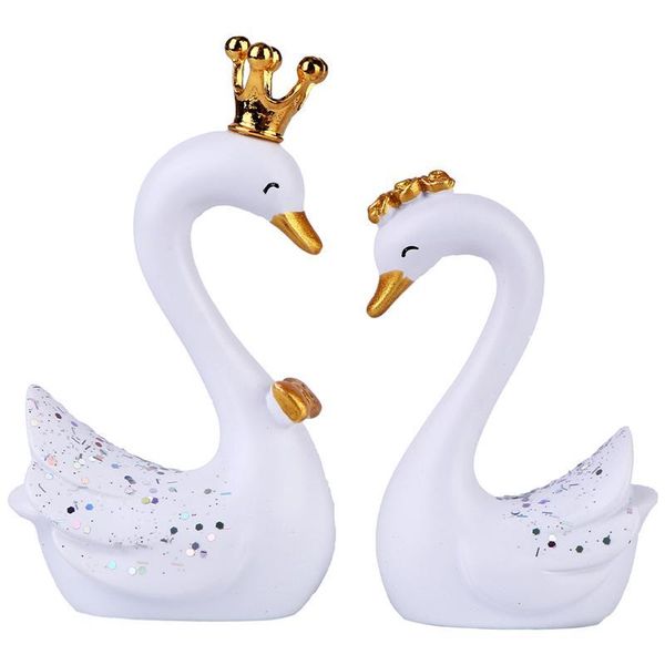 

set 2pcs crown swan cake decorations practical car supplies party decoration