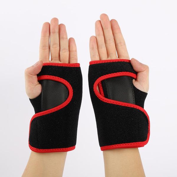 

wrist support splint sprains arthritis band carpal tunnel hand belt brace sports safety protector gear, Black;red