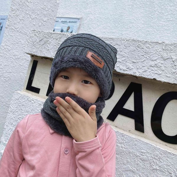 

winter knitted warm hat for boys and girls, Blue;gray