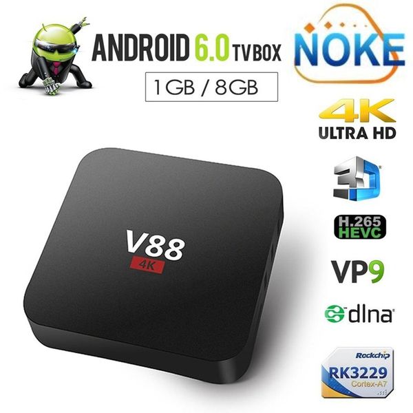 V88 NOKE RK3229 Smart TV Set-Top Box Player 4K Quad-Core 8GB WiFi Media Player TV Box Smart HDTV Box Si applica ad Android