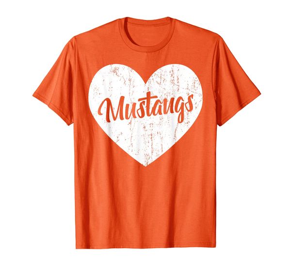 

mustangs school sports fan team spirit mascot heart gift t-shirt, White;black