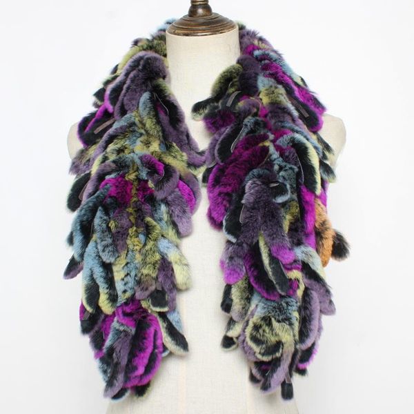 

scarves winter women genuine rex fur scarf full tassel real kniscarves lady warm handmade casual scarfs, Blue;gray
