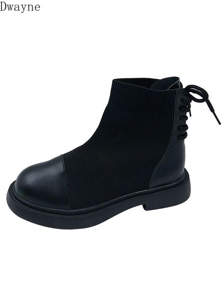 

boots 2021 elastic short tube flat breathable, Black