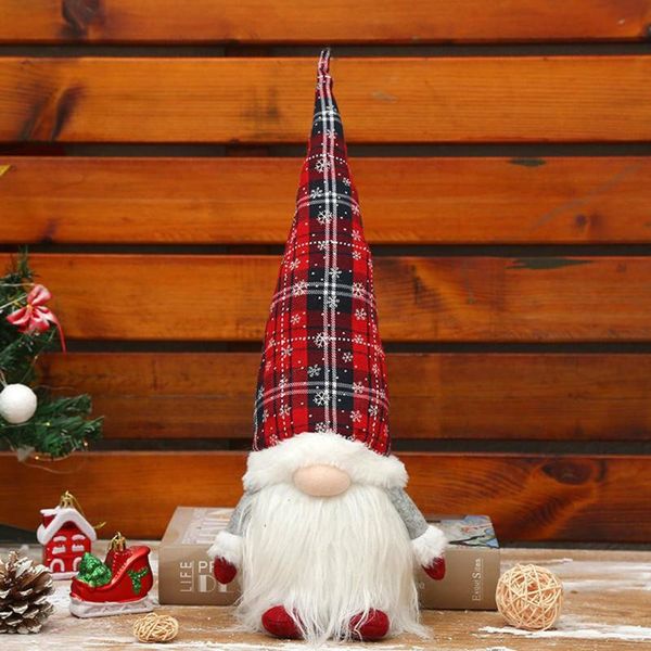 

christmas decorations faceless plush doll gnomes glowing plaid decoration for winter holiday party home office bookshelf ornaments