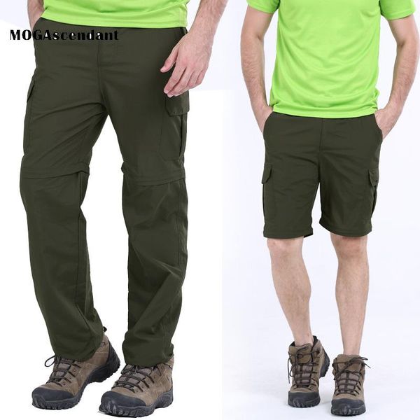 

men's pants quick dry detachable cargo outdoor sportswear summer lightweight camping trekking shorts breathable long thousers, Black