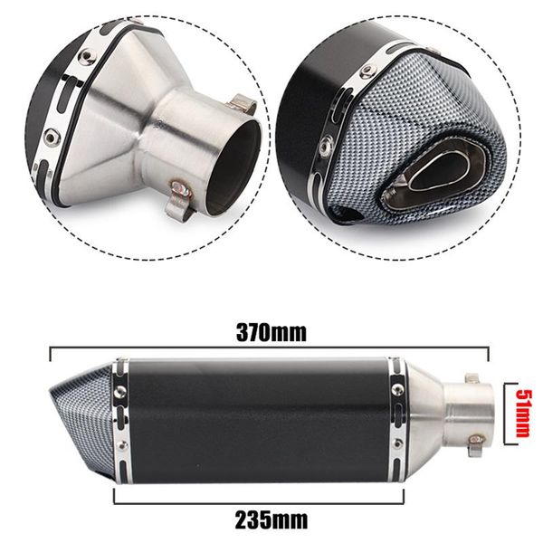 

motorcycle exhaust system zengjianmotoo - 51mm scooter atv muffler pipe escape moto ak sticker db killer for fz400 z750 tmax530