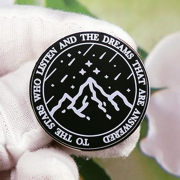 

pins, brooches the stars who listen and dreams are answered brooch pins enamel metal badges lapel pin fashion jewelry accessories, Gray