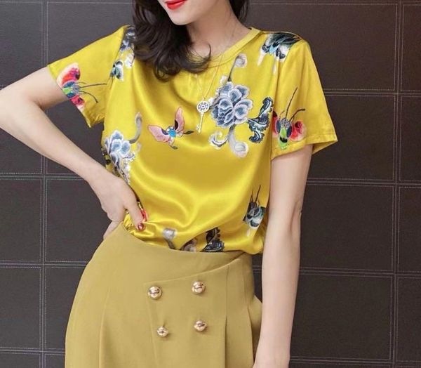 

women's t-shirt kw03149 fashion women & tees 2021 runway luxury european design party style t-shirts clothing, White