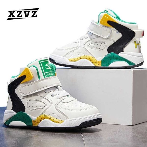 

kids sneakers non-slip wear-resistant children's shoes microfiber leather boys basketball shoes damping kids sports shoes 220121, Black