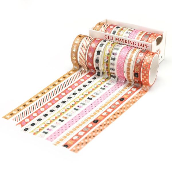 

gift wrap 10 pcs/set colorful series washi tape cute heart masking decor adhesive sticker scrapbooking diy stationery journal
