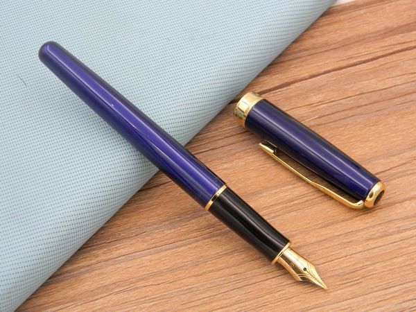 

metal sonnet blue lacquer with golden trim m nib fountain pen