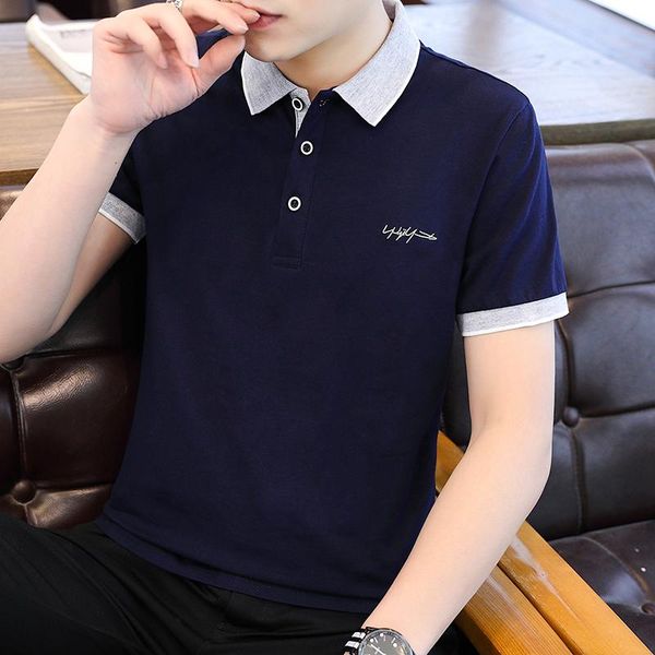

men's polos 2021 shirt fashion thin summer casual short sleeves business men de hombre, White;black