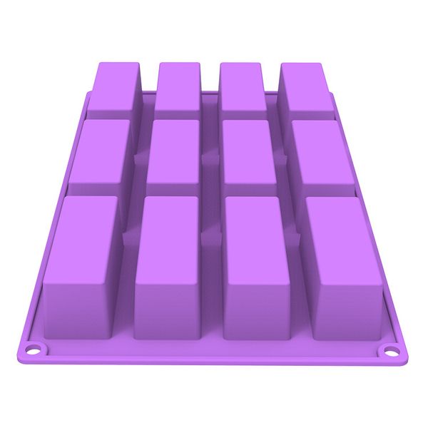 

12 cavity medium narrow silicone rectangle moulds energy maker for caramel bread loaf muffin brownie cornbread cheesecake pudding soap butte