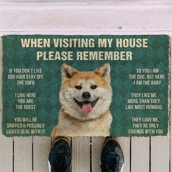 

cloocl bathroom non-slip mat dining room printed carpets japanese akita before you break into my house bedroom anti-skid home textiles diy c