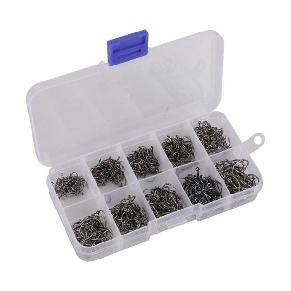 

500pcs fishing hooks set carbon steel single circle hook jip barbed carp sea tackle accessories