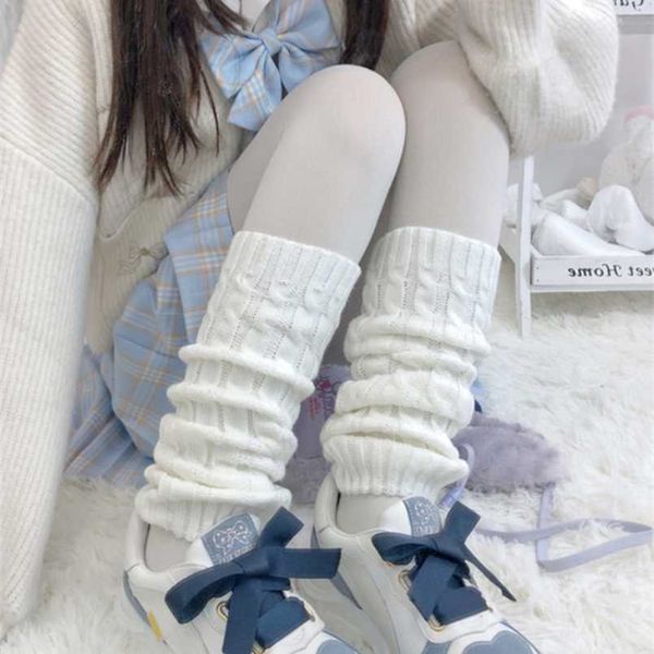 Lolita Bacak Isıtıcıları Japon Gotik Uzun kadın Tayt Gaiters Diz Goth Örme Manşetleri Ayak Bileği Çizmeler 211204